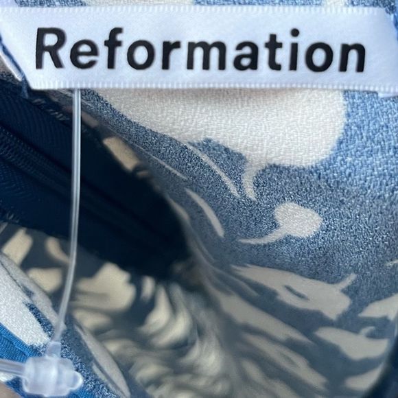 Reformation Blue and White Floral Midi Dress - Picture 7 of 7